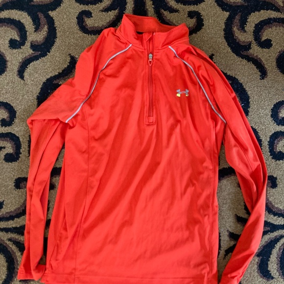 Under Armour Bright Red Quarter-Zip Pullover - Picture 1 of 4